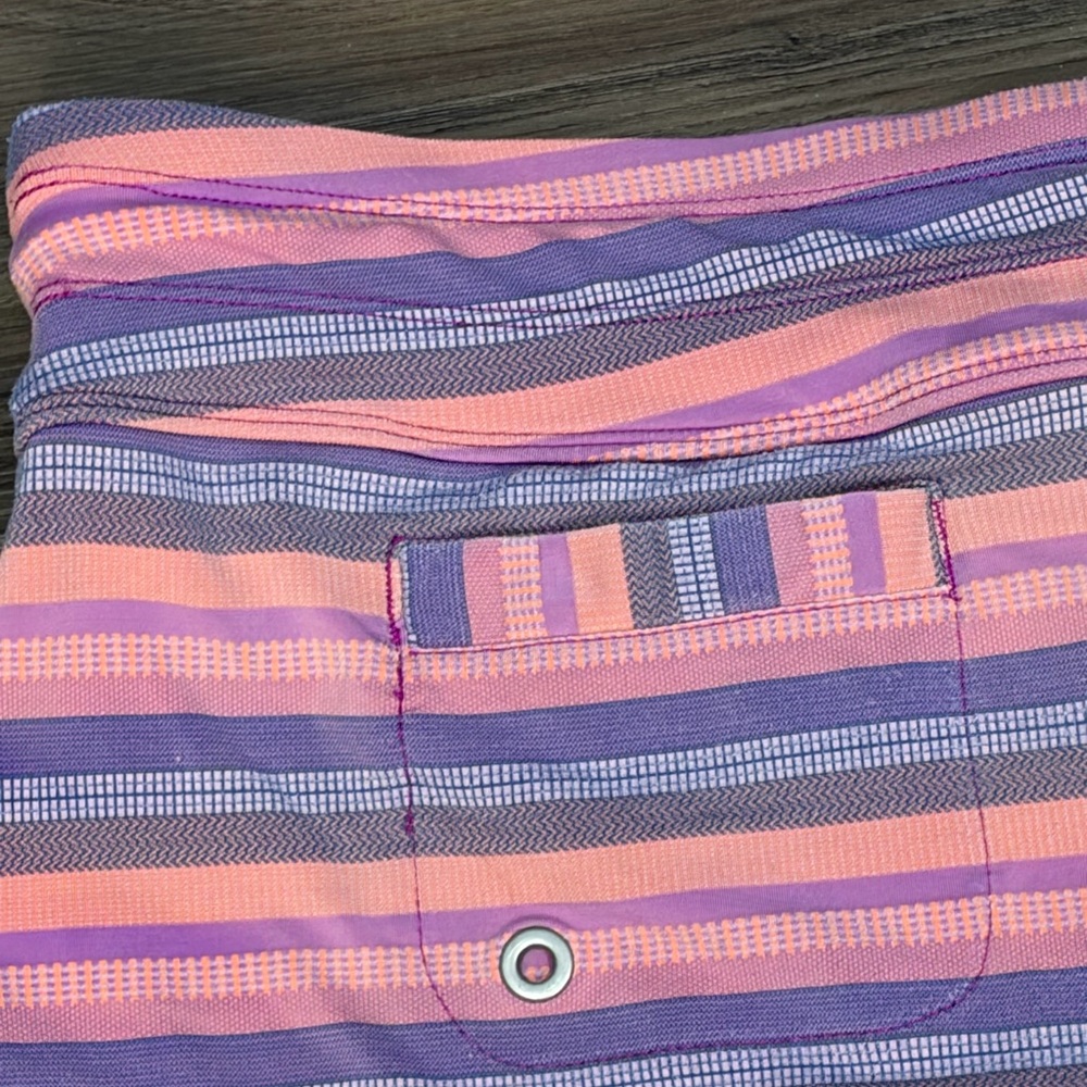 Athleta Pink Purple Striped Swim Drawstring Board Short Shorts Women Size XL - Picture 13 of 16